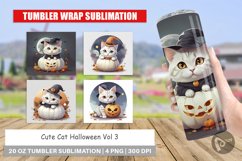 Tumbler Sublimation Wra Cute Cat Halloweenp Product Image 1