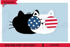 Cute cat face 4th of july svg, Patriotic kitten Independence Product Image 2