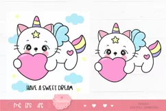 Cute cat cartoon kawaii clipart fairytale kitten baby animal Product Image 2