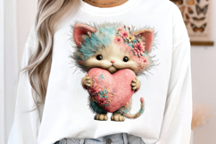 Cute Cat Hugging Heart Mother's Day clipart Product Image 2