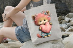 Cute Cat Hugging Heart Mother's Day clipart Product Image 3