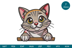 Cute Cat Embroidery Design Product Image 1