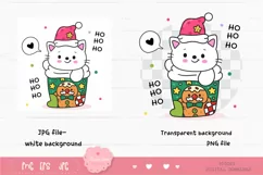 Christmas cats clipart in xmas sock kawaii animals png Product Image 2