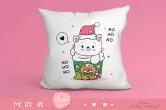 Christmas cats clipart in xmas sock kawaii animals png Product Image 3
