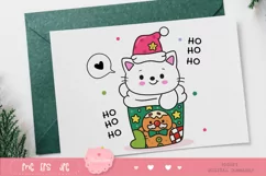 Christmas cats clipart in xmas sock kawaii animals png Product Image 4