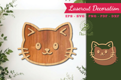 Cute Cat Lasercut Decoration SVG Product Image 1