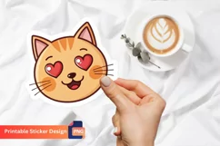 Cute Cat Lover Emoji Sticker, Adorable Baby Cat Sticker Product Image 1