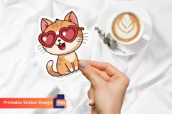 Cute Cat Lover Emoji Sticker, Adorable Baby Cat Sticker Product Image 1