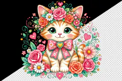 Cute cat tumbler, mug wrap, clipart sublimation design Product Image 2