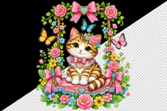 Cute cat tumbler, mug wrap, clipart sublimation design Product Image 2
