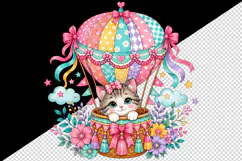 Cute cat tumbler, mug wrap, clipart sublimation design Product Image 2