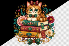 Cute cat tumbler, mug wrap, clipart sublimation design Product Image 2