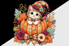 Cute cat tumbler, mug wrap, clipart sublimation design Product Image 2