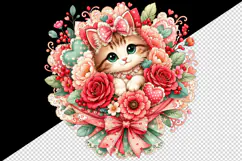Cute cat tumbler, mug wrap, clipart sublimation design Product Image 2