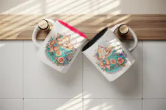 Cute cat tumbler, mug wrap, clipart sublimation design Product Image 3