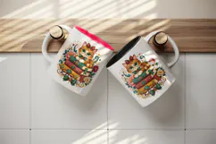 Cute cat tumbler, mug wrap, clipart sublimation design Product Image 3