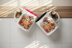 Cute cat tumbler, mug wrap, clipart sublimation design Product Image 3