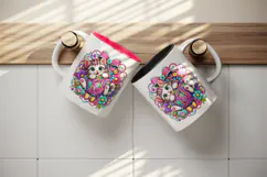 Cute cat tumbler, mug wrap, clipart sublimation design Product Image 3