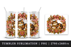 Cute cat tumbler, mug wrap, clipart sublimation design Product Image 4