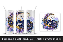 Cute cat tumbler, mug wrap, clipart sublimation design Product Image 4