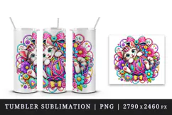Cute cat tumbler, mug wrap, clipart sublimation design Product Image 4