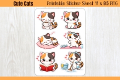 Cute Cat Printable Stickers - PNG Sticker Sheet