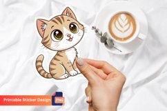 Cute Cat Sticker, Kawaii Cat Sticker, Adorable Cat Sticker Product Image 1