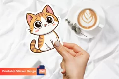 Cute Cat Emoji Sticker, Baby Cat Sticker, Adorable Sticker Product Image 1