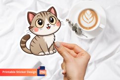 Cute Cat Sticker, Adorable Cat Sticker, Animal sticker Product Image 1