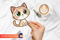 Cute Cat Emoji Sticker, Baby Cat Sticker, Adorable Sticker Product Image 1