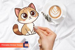 Cute Cat Sticker, Adorable Cat Sticker, Animal sticker Product Image 1