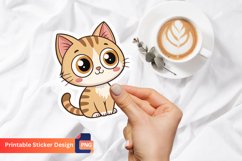 Cute cat sticker, Kawaii cat sticker, Cute animal sticker Product Image 1