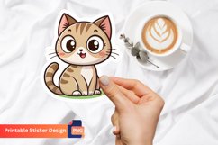 Cute Cat Sticker, Adorable Cat Sticker, Animal sticker Product Image 1
