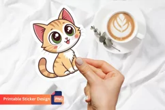 Cute Cat Emoji Sticker, Baby Cat Sticker, Adorable Sticker Product Image 1