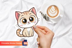 Cute cat sticker, Kawaii cat sticker, Cute animal sticker Product Image 1