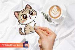 Cute Cat Sticker, Adorable Baby Cat Sticker, Animal Sticker Product Image 1