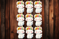 Cute Cat Printable Stickers - PNG Sticker Sheet