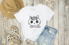 Floral cat svg, cat svg, cat outline svg, cute cat svg