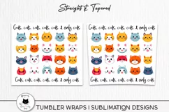 Kawaii Cat Tumbler Wrap | Cute Cat Tumbler Design Product Image 3