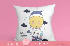 Cute unicorn cat on moon balloon kawaii animals sweet dream Product Image 4
