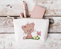 Cute Cat With Daisy Embroidery Design Product Image 4