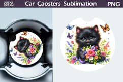 Cat Flowers Car Coaster | Cute Kitty Coaster | Car Coaster Product Image 1