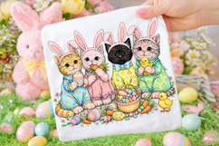 Cats Easter PNG, Bunny Easter PNG, Happy Easter PNG Product Image 1