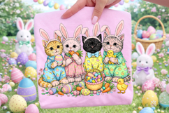 Cats Easter PNG, Bunny Easter PNG, Happy Easter PNG Product Image 3