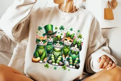 St Patrick's Day Cat PNG, Cat Lover PNG, Shamrock PNG Product Image 2
