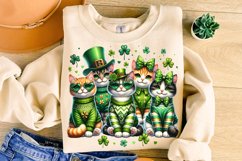 St Patrick&#039;s Day Cat PNG, Cat Lover PNG, Shamrock PNG Product Image 3