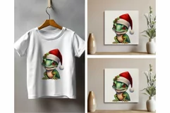 Cute Chameleon, Christmas Animals PNG for Sublimation Product Image 3