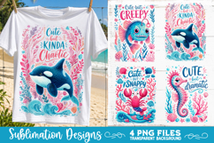 Boho sea creatures sublimation PNG, Ocean creatures 4 PNG Product Image 3