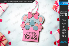 Valentine Ornaments with Cute Animals Laser Cut Bundle | CNC Product Image 10