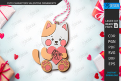 Valentine Ornaments with Cute Animals Laser Cut Bundle | CNC Product Image 11